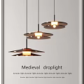 Medieval Droplight Design With Annular Amber Ambient Light For Interior Decor 3d model