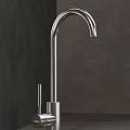 Sleek Modern Stainless Steel Kitchen Faucet With Tall Spout And Polished Finish