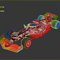 Silver and Red Formula 1 Race Car With Streamlined Body and Large Wheels