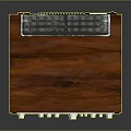 Retro Computer with Wooden Case Knobs Display Panel and Heat Vent Grill