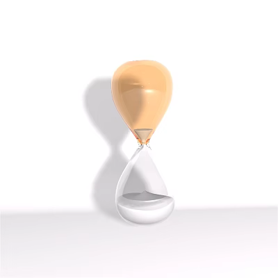 Orange and White Decorative Ornament Set With Balloon and Teardrop Shape Design 3d model