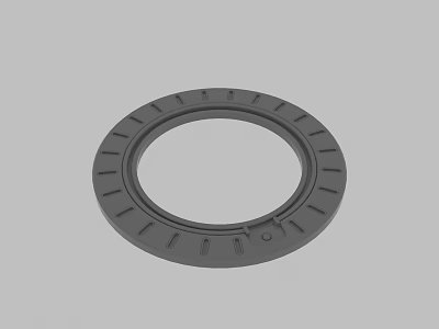 Gray Circular Rubber Seal Ring With Grooved Surface For Machinery Use 3d model