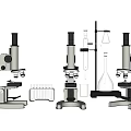 Laboratory Essential Research Setup With Microscopes Test Tubes Beakers And Flasks 3d model