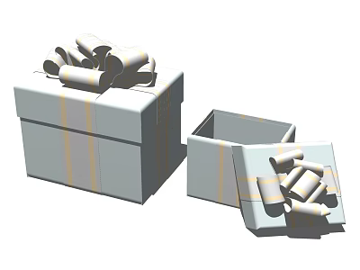 Open and Closed Gift Boxes with Decorative Ribbons for Daily Use 3d model
