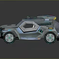 Futuristic Military Vehicle With Modern Design Roof Equipment And Reinforced Tires