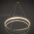 Modern Ring Chandelier Design With Illuminated LED Strips And Metal Hanging Frame For Interior Lighting