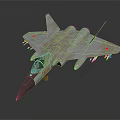3D Rendered Military Fighter Jet With Camouflage Paint Red Star Emblems And Missiles Under Wings