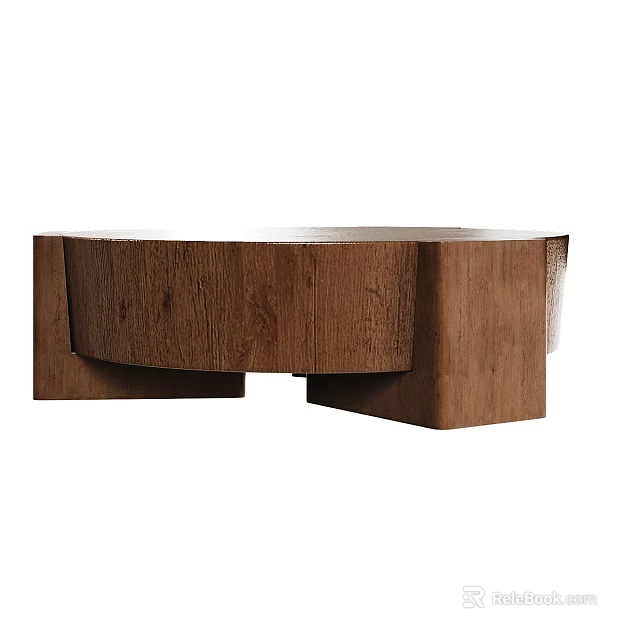 Modern Wooden Coffee Table With Sleek Design And Natural Wood Finish For Living Room 3d model 