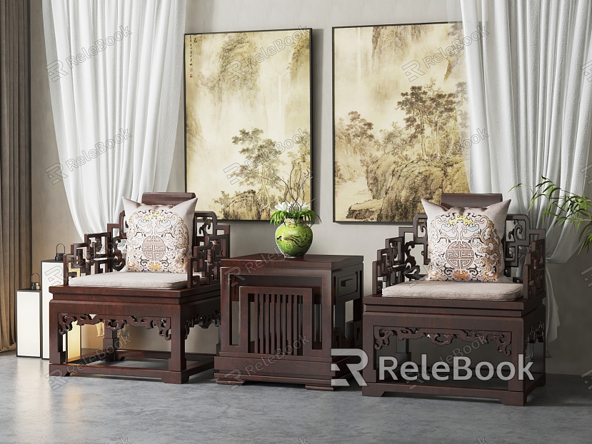 Chinese Casual Sofa Combination Single Sofa Combination model