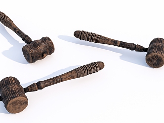 Modern Hammer Old Wooden Hammer 3d model