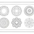 Gypsum lamp panel carved lamp panel chandelier base round lamp panel gypsum component 3d model