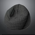 Comfortable Modern Gray Plaid Fabric Bean Bag Chair For Living Room Space