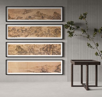 Chinese Landscape Painting Decorative Painting 3d model