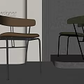 Modern Designer Brown And Green Leather Velvet Dining Chairs With Metal Frame