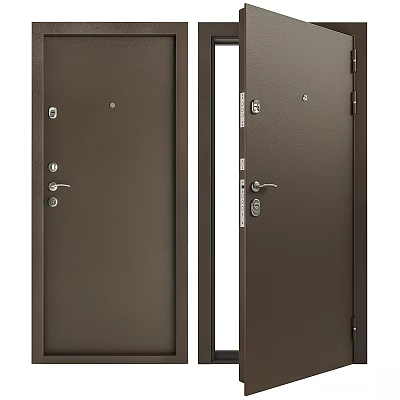 Modern Metal Swing Door With Security Lock And Sleek Exterior Design 3d model