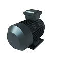 Black Industrial Electric Motor Featuring Metal Housing Rotating Shaft And Cooling Fins