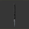 Modern Decorative Knife With Black Patterned Blade And Silver Handle