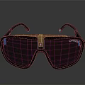 Carrera Stylish Oversized Sunglasses With Red Lenses Black Frame Double Bridge Design