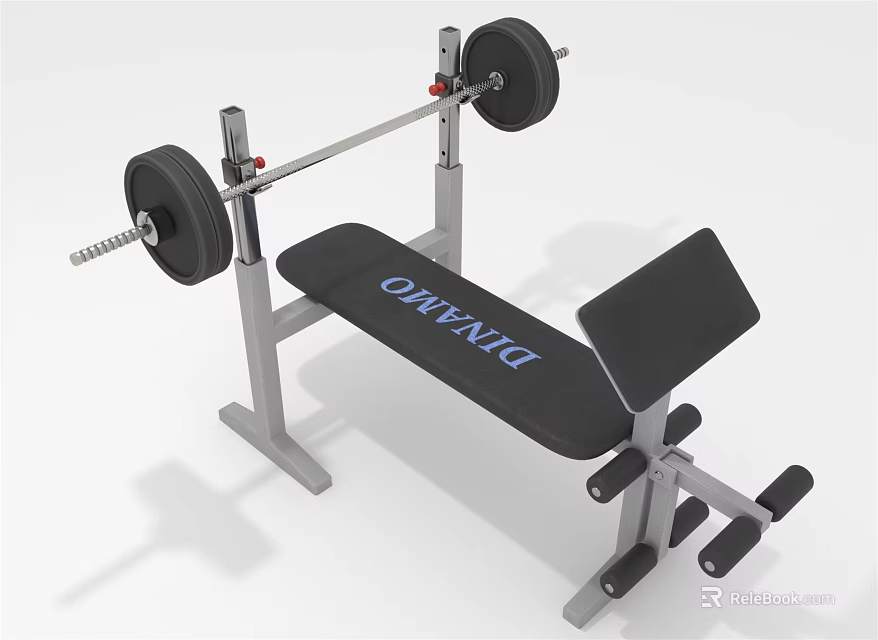 DUNLOP Home Gym Equipment with Weight Bench Barbell and Weight Plates for Strength Training 3d model 