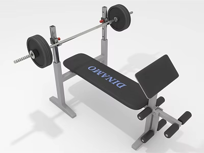 DUNLOP Home Gym Equipment with Weight Bench Barbell and Weight Plates for Strength Training 3d model