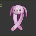 Cute White Rabbit Shaped Daily Life Product With Long Ears Pink Eyes And Paw Patterns