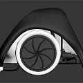 Black Concept Car With Modern Design And White Wheels Transparent Cabin