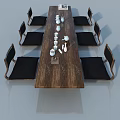 Modern Hinged Door In Dining Space With Wooden Table And Black Chairs