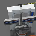 Industrial Machining Equipment With Large Circular Worktable Side Control Panel White Body And Blue Stripes