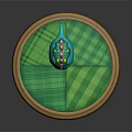 Cute Blue Dinosaur Game Movie Character With Colorful Back Protrusions On Green Checkered Platform