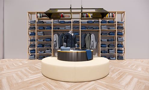 Men's Clothes Book Display Rack Display Cabinet 3d model