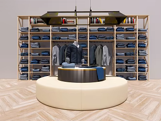 Men's Clothes Book Display Rack Display Cabinet 3d model