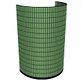 Green Cylindrical Partition With Neatly Arranged Grid Like Structure Design 3d model