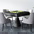 Modern Mahjong Table and Chair Mahjong Table and Chair Combination 3d model