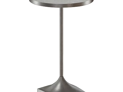 Modern Side Table With Circular Top And Metal Column Conical Base 3d model
