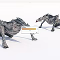 Game And Movie Monster Character With Gray Skin Crawling Posture Sharp Teeth And Claws