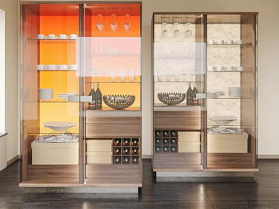 Poliform Modern Wine Cabinet Open Modern Decorative Cabinet Glass Decorative Cabinet Display Cabinet Sideboard Cabinet 3d model