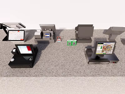 Cash register collection desk 3d model