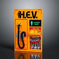 Orange H.E.V. Charger Panel With Ready Display And Charging Hose