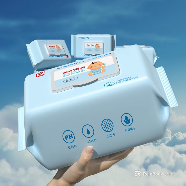 Gentle Baby Wipes With pH Balanced Formula Pure Water And Natural Ingredients 3d model 