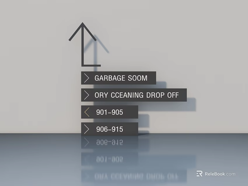 Swing Door For Garbage Room And Dry Cleaning Drop Off With Service Numbers 3d model 