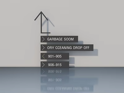 Swing Door For Garbage Room And Dry Cleaning Drop Off With Service Numbers 3d model