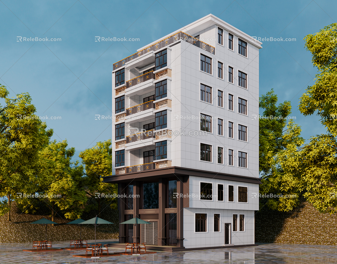 modern office building 3d model