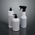 Household Spray Bottles With White Bodies And Black Nozzles For Daily Use