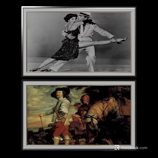 Technology Exhibition Hall Showcasing Vintage Artworks And Classic Paintings 3d model 