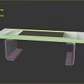 Modern Minimalist Table With Sleek Metal Frame And Dark Center Panel Design