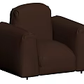 Brown Leather Single Sofa With Modern Design Plush Seating And Padded Armrests