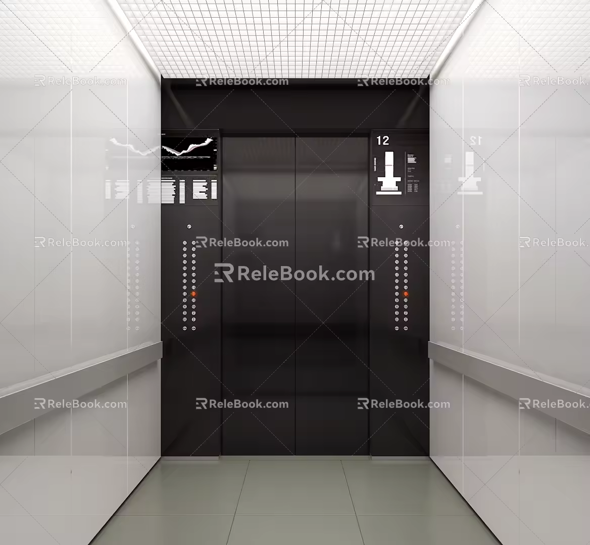 Modern elevator car 3d model
