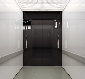 Modern elevator car 3d model