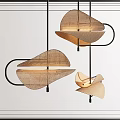 Modern Pendant Lights With Woven Texture And Unique Curved Shape For Interior Decor 3d model