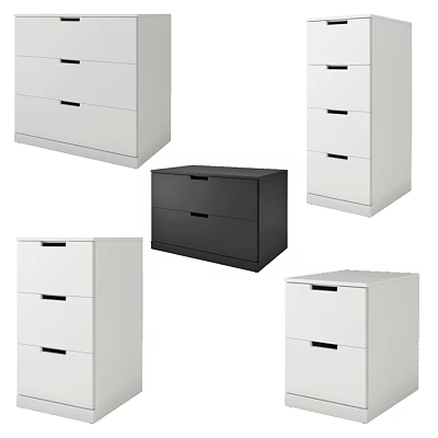 Modern Black And White Dressers With Multiple Drawers For Home Decor 3d model